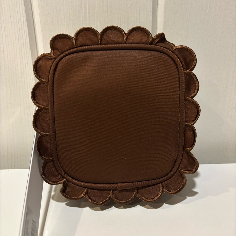 Stoney Clover Lane Scalloped Mini Pouch - Espresso Brown